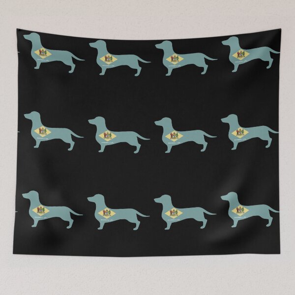 Item preview, Delaware Dachshund Flag designed and sold by Wienerful.