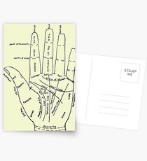 Chart of the Hand - fortune-telling Postcards