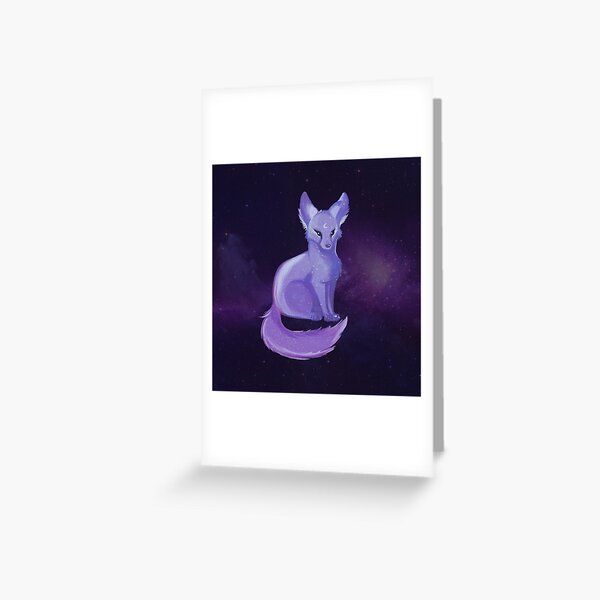 Cosmic Fox - Lunar Lavender Greeting Card