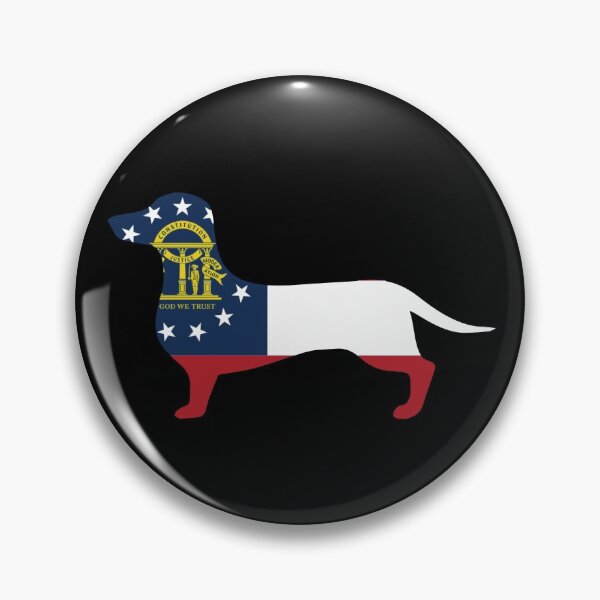 Item preview, Georgia Dachshund Flag designed and sold by Wienerful.