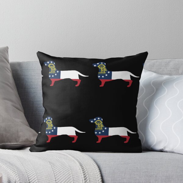 Item preview, Georgia Dachshund Flag designed and sold by Wienerful.