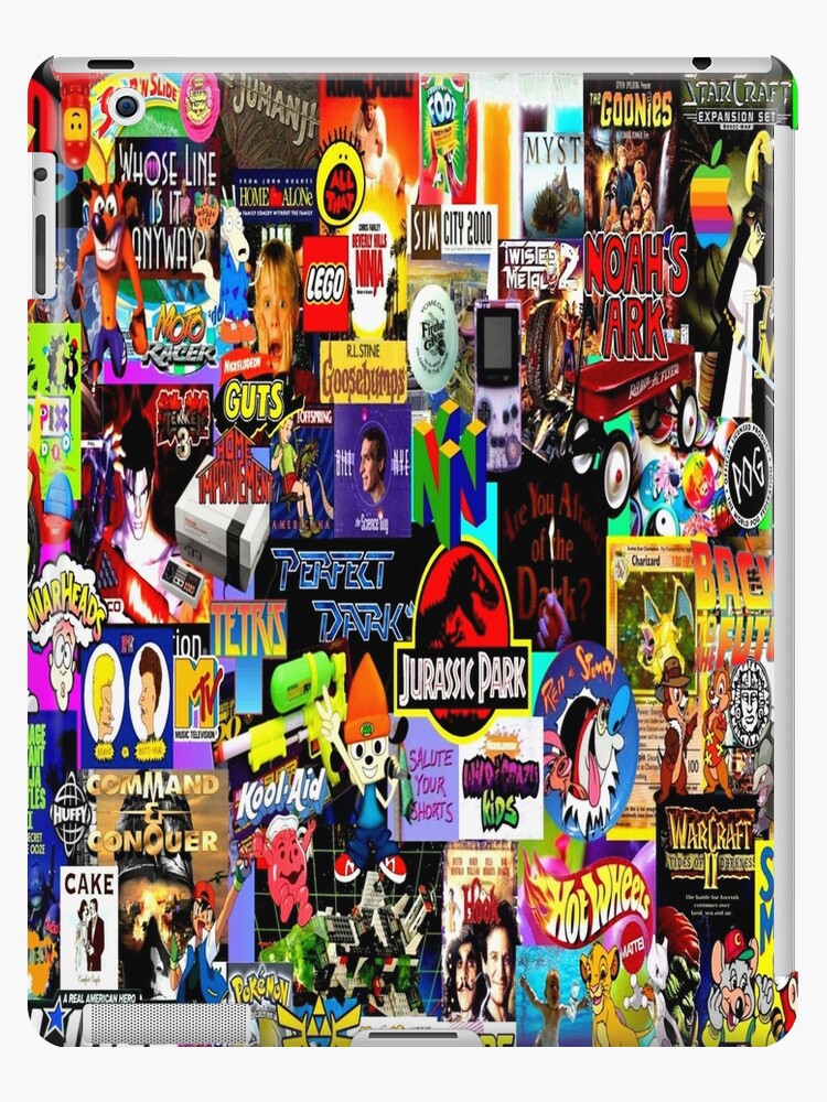 The Nineties 90's Pop Culture Cartoon Movie Music Collage Mosaic 1990's  80's Fan Art Gift Memorabilia 