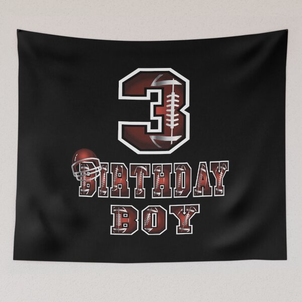 Item preview, 3rd Birthday Boy 3 Years Old Football Lover Theme Party graphic designed and sold by Grabitees.
