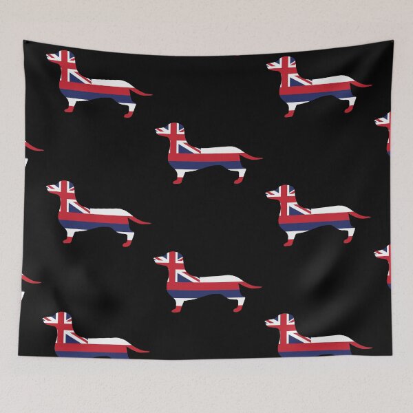 Item preview, Hawaii Dachshund Flag designed and sold by Wienerful.