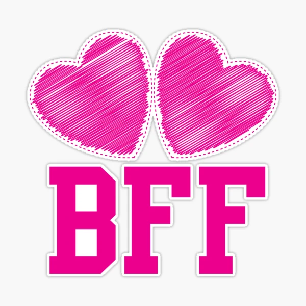BFF with cute pink hearts Best Friends forever