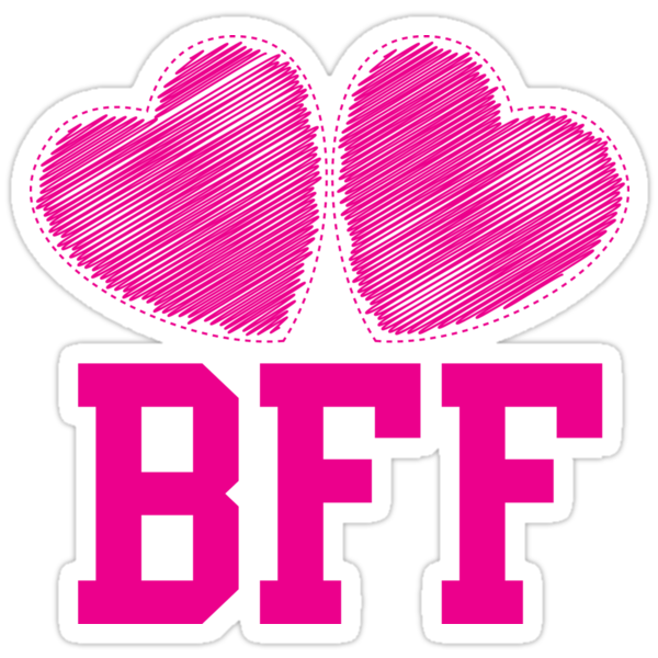Bff With Cute Pink Hearts Best Friends Forever Stickers By Jazzydevil