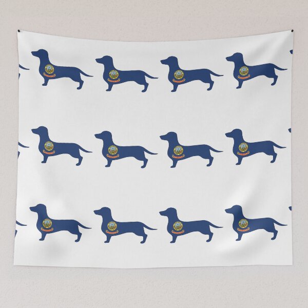 Item preview, Idaho Dachshund Flag designed and sold by Wienerful.