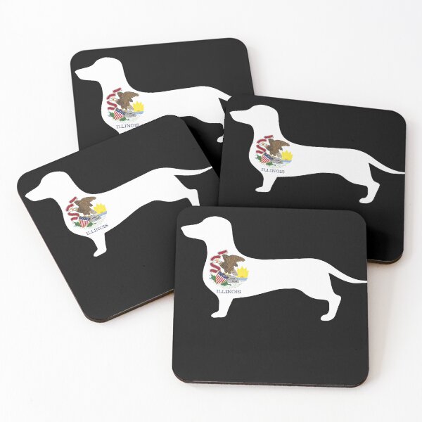 Item preview, Illinois Dachshund Flag designed and sold by Wienerful.