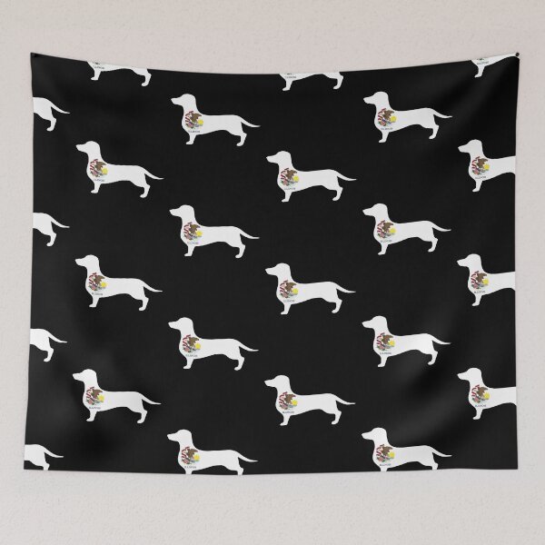 Item preview, Illinois Dachshund Flag designed and sold by Wienerful.