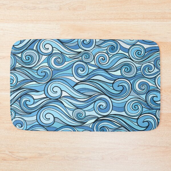 Item preview, Blue Ocean Waves Pattern designed and sold by Vector Scout Lab.