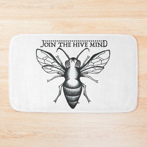 Item preview, Black and White Honey Bee - Join The Hive Mind designed and sold by The White Bat.