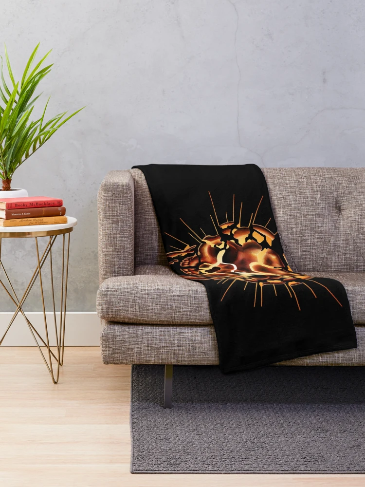 Thumbnail 2 of 6, Throw Blanket, Exploding Skull (Pyromancy) designed and sold by Christopher Rapczynski.