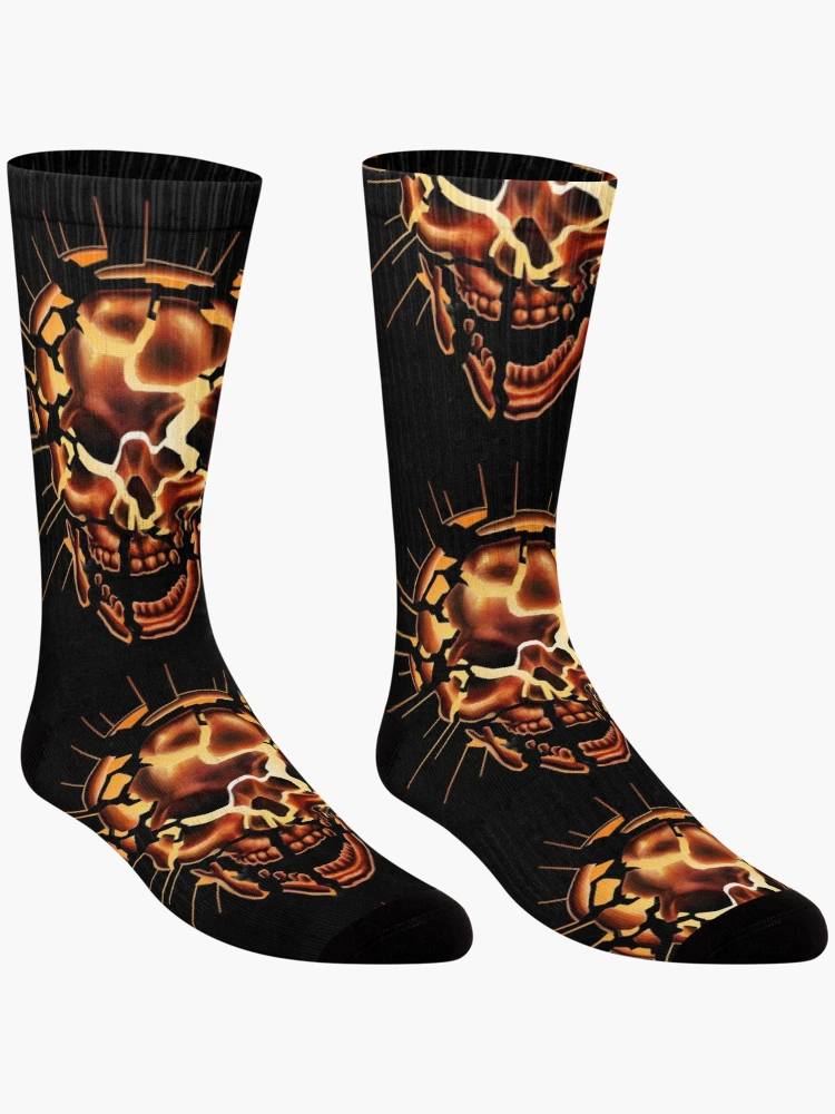 Thumbnail 3 of 5, Socks, Exploding Skull (Pyromancy) designed and sold by Christopher Rapczynski.