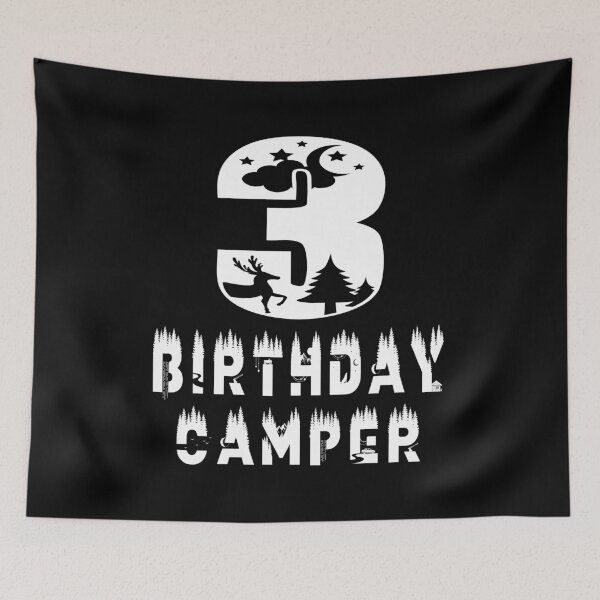 Item preview, 3rd Birthday Camper 3 Years Old Camping Lover Theme Party print designed and sold by Grabitees.