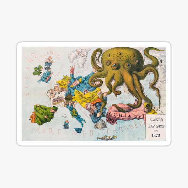 Map carta europe funny european union russia  Sticker