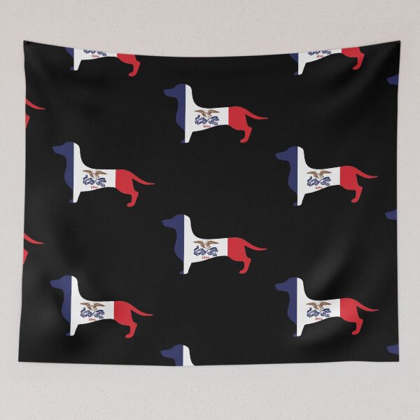 Item preview, Iowa Dachshund Flag designed and sold by Wienerful.