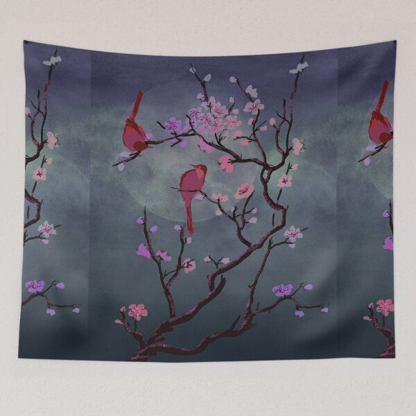Item preview, Cherry Blossom with nightbirds designed and sold by Modartisto.
