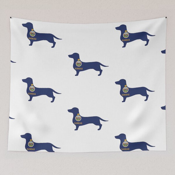 Item preview, Kansas Dachshund Flag designed and sold by Wienerful.