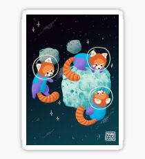 Pegatina Pandas rojos del espacio