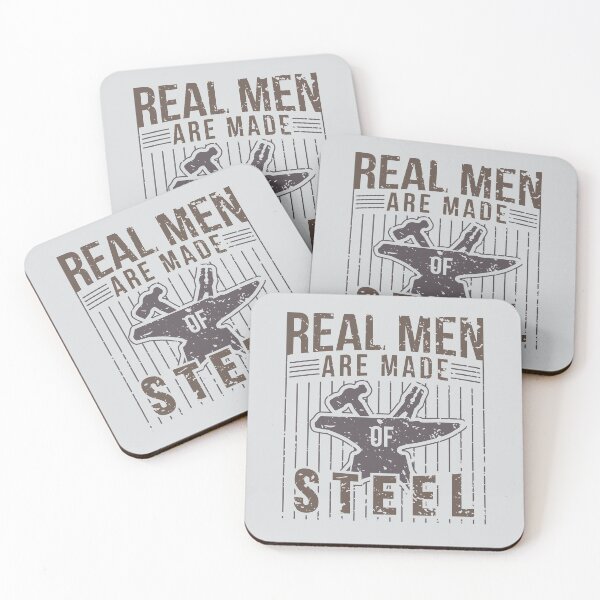 Item preview, Mens Real Men Are Made Of Steel Blacksmith Craftsman designed and sold by Creekman Designs.