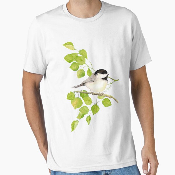 Item preview, Watercolor Chickadee Bird in Poplar Tree designed and sold by countrymouse.