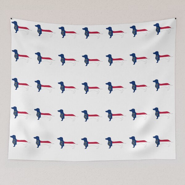 Item preview, North Carolina Dachshund Flag  designed and sold by Wienerful.
