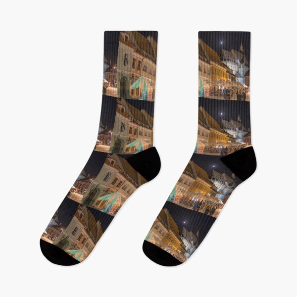 Item preview, Romania. Transylvania. Brașov. Main Square. Church. Night. designed and sold by vadim19.