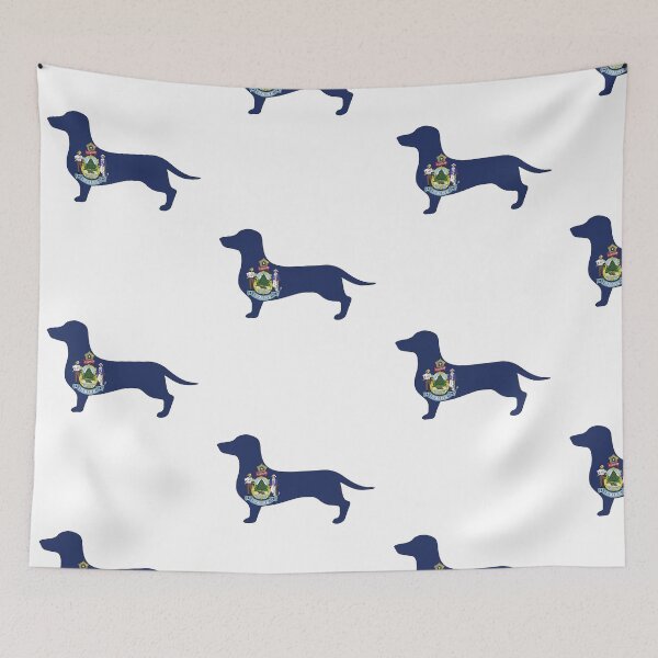 Item preview, Maine Dachshund Flag designed and sold by Wienerful.