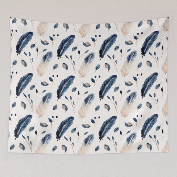 Item preview, Blue feathers pattern designed and sold by TransFoto.