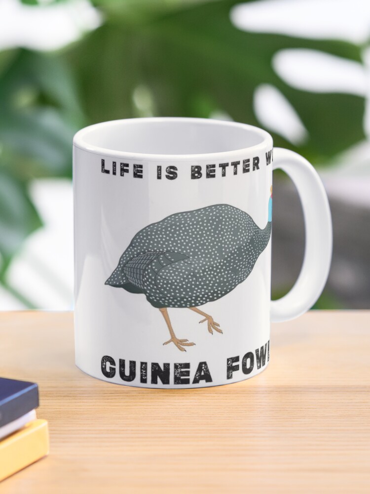 Funky chicken with glasses on a mug