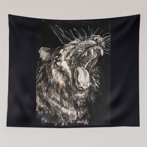 Item preview, Black and white tiger. Tiger's grin. Tiger's mouth. designed and sold by Elena Reutova.