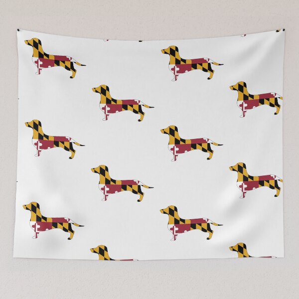 Item preview, Maryland Dachshund Flag designed and sold by Wienerful.