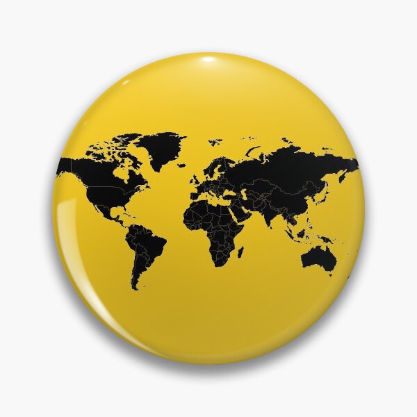 Item preview, Black & Yellow World Map designed and sold by Alo.
