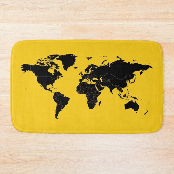 Item preview, Black & Yellow World Map designed and sold by Alo.