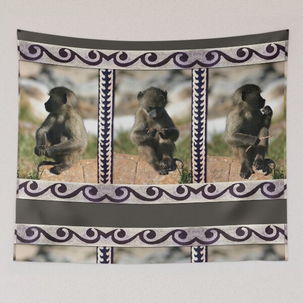Item preview, Baby Baboon Sweet Little Monkey Foraging designed and sold by SpiritGifts.