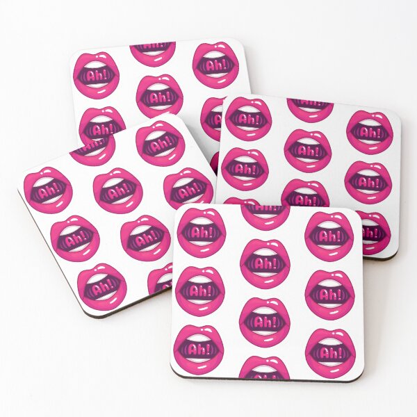 Item preview, Ah! - Lips Illustration with Typography designed and sold by Auliv Art.