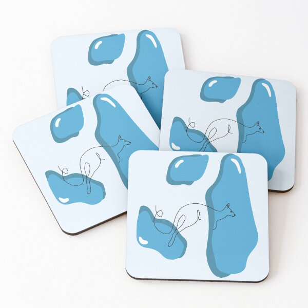 Item preview, Blue Line Art Kangaroo designed and sold by KyraSchwedersky.