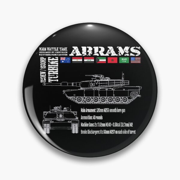 Item preview, Abrams Main Battle Tank M1A1 M1A2 - white artwork for dark merch designed and sold by shaynetwright.