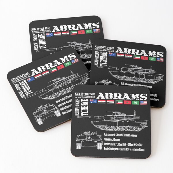 Item preview, Abrams Main Battle Tank M1A1 M1A2 - white artwork for dark merch designed and sold by shaynetwright.