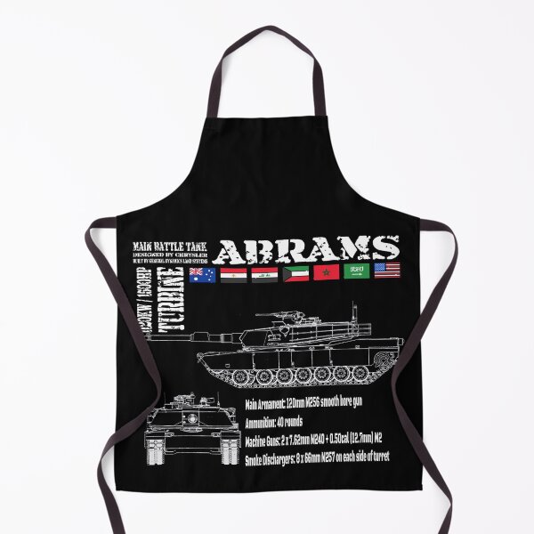 Item preview, Abrams Main Battle Tank M1A1 M1A2 - white artwork for dark merch designed and sold by shaynetwright.