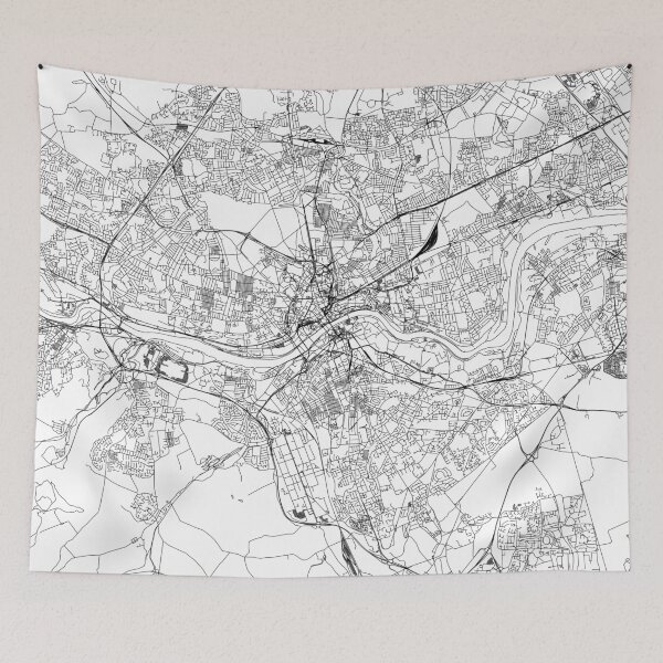 Item preview, Newcastle White Map designed and sold by multiplicitymap.