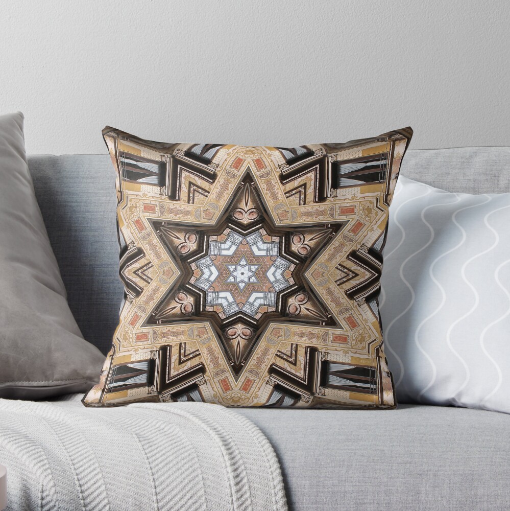 Architectural Star of David Throw Pillow