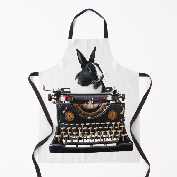 Item preview, Black and white Rabbit Bunny Typewriter Author Journalist designed and sold by Move-Art.