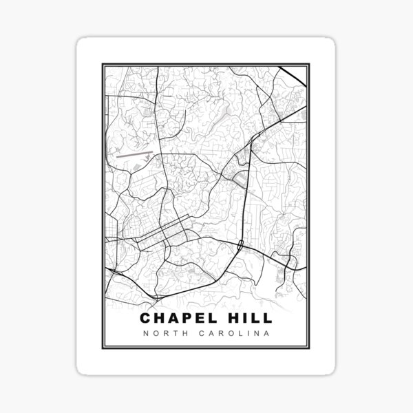Vista previa del artículo con la obra «Mapa de Chapel Hill», diseñado y vendido por Tamas Das.