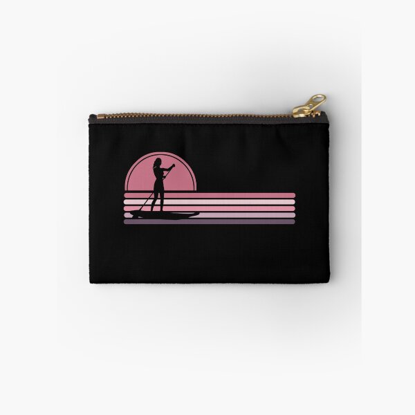 Item preview, Woman Stand Up Paddle Board - SUP - Pink Sunset Stripes designed and sold by HeatherPore.
