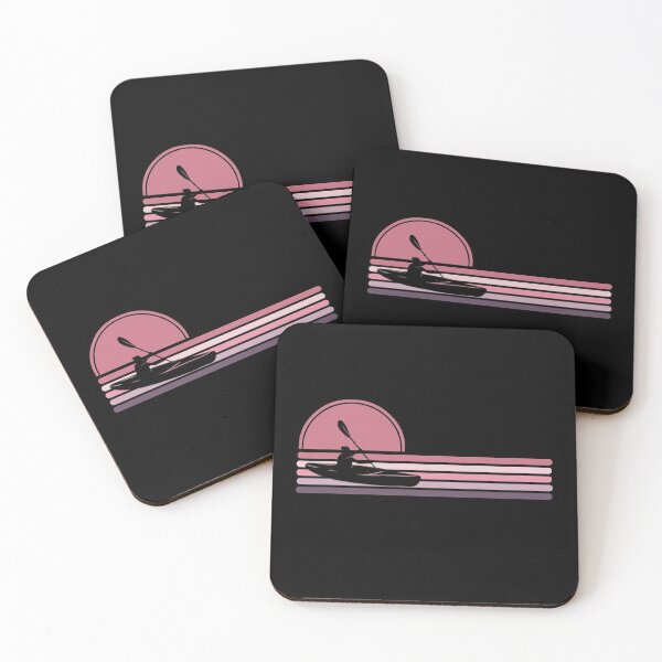 Item preview, Woman Kayaker - Pink Sunset Stripes designed and sold by HeatherPore.