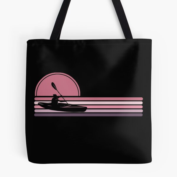 Item preview, Woman Kayaker - Pink Sunset Stripes designed and sold by HeatherPore.