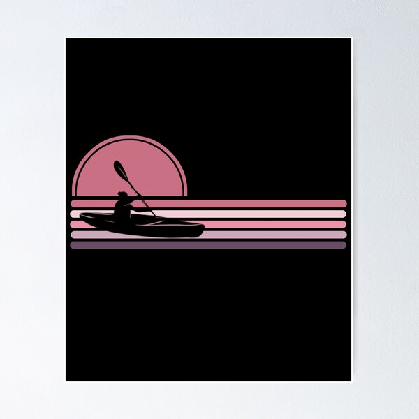 Item preview, Woman Kayaker - Pink Sunset Stripes designed and sold by HeatherPore.