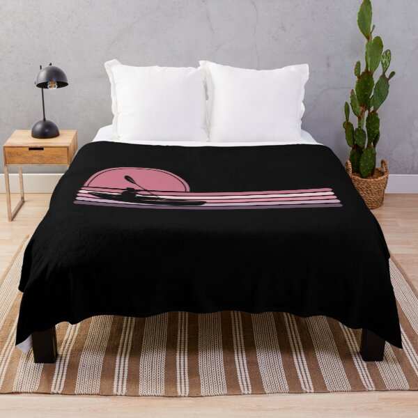 Item preview, Woman Kayaker - Pink Sunset Stripes designed and sold by HeatherPore.