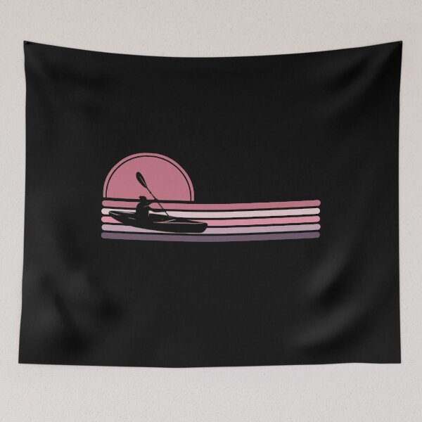 Item preview, Woman Kayaker - Pink Sunset Stripes designed and sold by HeatherPore.